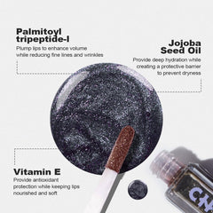 Chillab Magic Black Lip Oil applied on lips in a lightweight non-sticky look