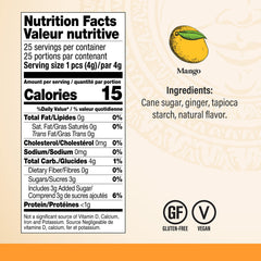 Chimes Mango Ginger Chews closeup shows glossy mango and ginger textures for a tasty snack.