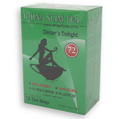 China Slim Tea Dieter's Delight tea bags close-up, highlighting convenient individual sachets for daily rituals.
