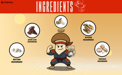 Chiramen king oyster mushroom mix provides hearty bite for bowls and broths.