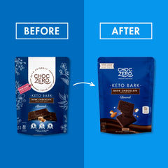 ChocZero bark with almonds visible emphasizing crunchy texture and low sugar appeal