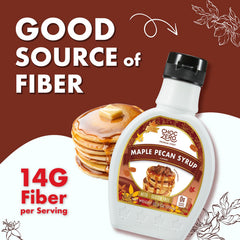 ChocZero Maple Pecan Syrup glaze over a savory plate for an elegant finish