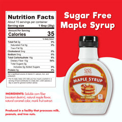 ChocZero Maple Syrup pour demonstrating thick, rich texture