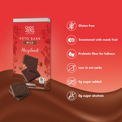 ChocZero milk chocolate hazelnut bark boxes ready for gifting or stocking