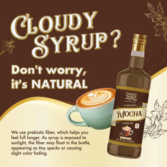 Close-up of the label highlighting monk fruit sweetness and fiber