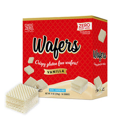 ChocZero vanilla wafer box front showing convenient packaging for keto snacking