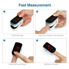 CHOICEMMED blue oximeter battery compartment highlights plus/minus indicators