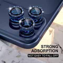 Choiche glitter-blue camera protection with metal ring enhances style without compromising clarity