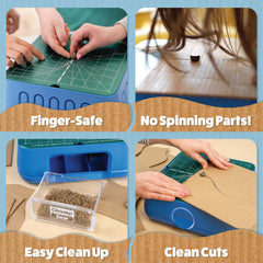 ChompSaw cutting-action demonstrates precise, safe cardboard cutting for projects.