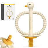 ChooKaChoo baby teether with textured duck surfaces for gentle gum relief