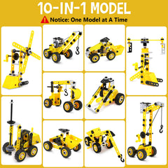 Choopheme 10-in-1 STEM forklift model for motor skills and construction play.