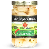 Christopher Ranch Pickled Garlic jar on kitchen counter, ready-to-use flavor boost