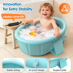 Chumoasis tub folds flat for compact storage after bath