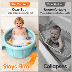 Chumoasis tub inflatable rim maintains frame stability during bath