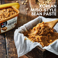 Chung Jung One Doenjang original spoon dipping, creamy texture ideal for dips