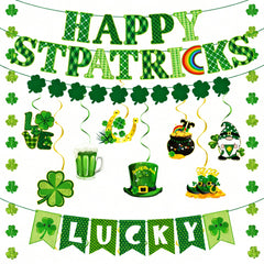 ChunRun 64-piece St. Patrick's banner kit for festive room decor.