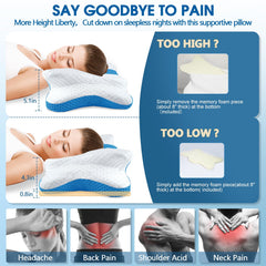 CHxxy pillow featuring shoulder-contour design to ease tension