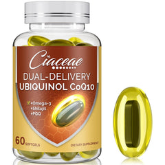 Ciaceae Ubiquinol CoQ10 softgel bottle front for easy daily energy support