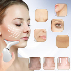 Cibqun face-neck massager with three modes for cleaning, vibration, and heating; versatile skincare.