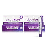 Cicatricure Advanced Scar Gel on the face, showing smoother skin texture after application.
