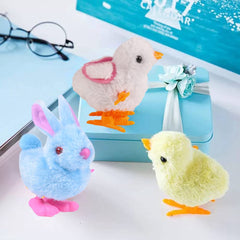 CICITOYWO wind-up chicks set with three chicks and one bunny for variety.