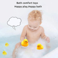 CICITOYWO yellow duck bath toy closeup with red mouth for fun quacks.