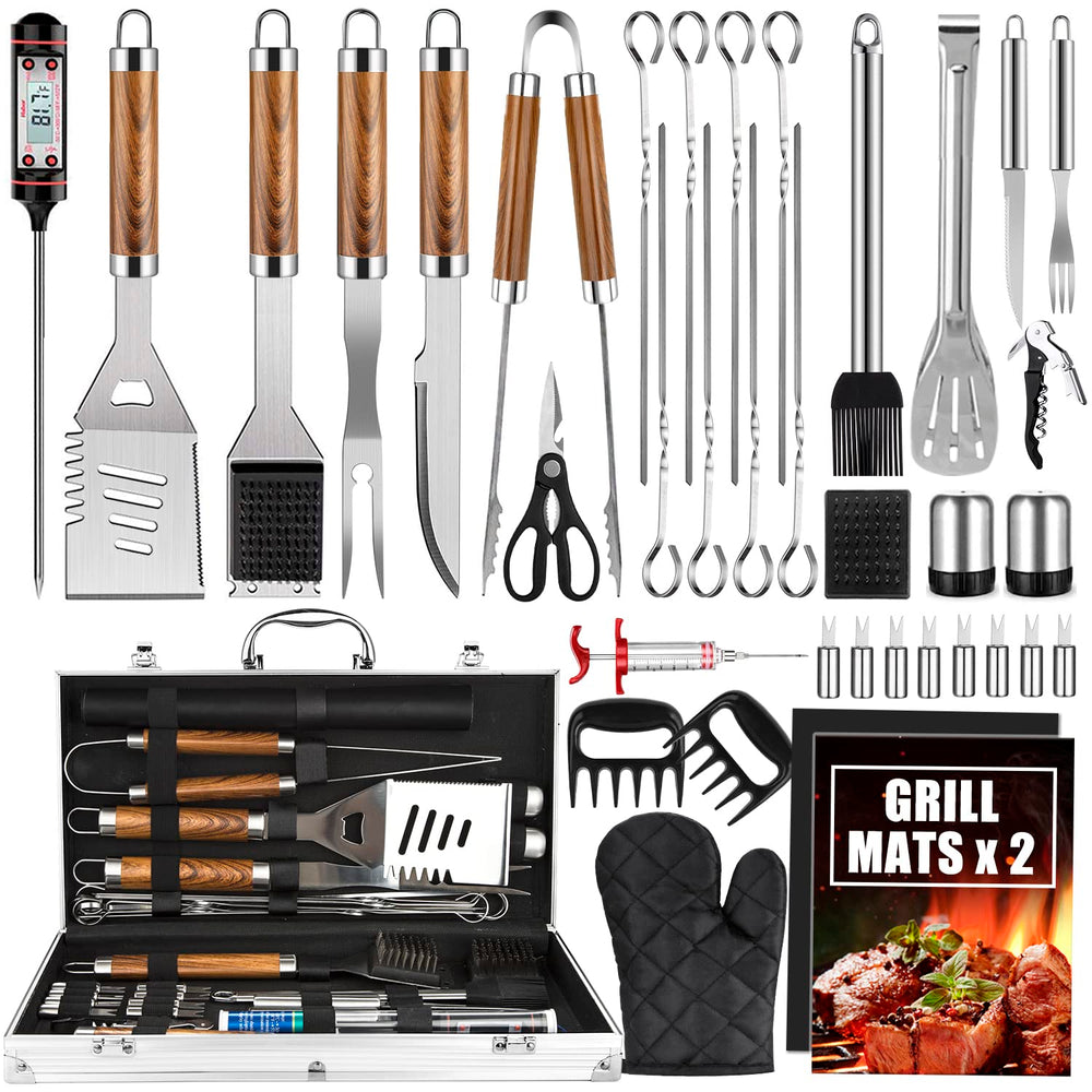 Cifaisi 38-piece BBQ tools set ready for backyard grilling versatility.