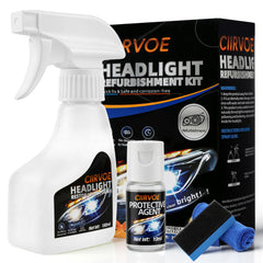 Ciirvoe headlight restoration kit bottle showing cleaning solution for clearer headlights