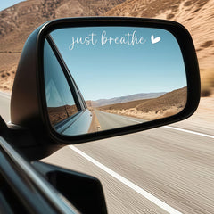 CIKTCOKO Just Breathe vanity mirror sticker adds indoor positivity.