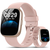 Cillso smart watch with Alexa built-in on pink wrist for hands-free tasks