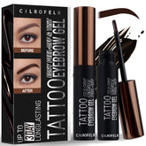 Cilrofelr Tattoo Brow Gel packaging shows a sleek bottle for easy at-home tint.