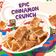 Pouring Cinnamon Toast Crunch into a bowl for a crisp morning crunch