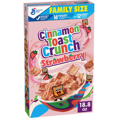 Cinnamon Toast Crunch Strawberry cereal bowl ready for a quick breakfast