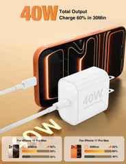 Citelect 6ft USB-C to USB-C cable for desks and nightstands.