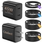 Citelect 45W dual-port charger block powering two devices