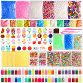 CityActs slime accessories kit charms showcase colorful fruit and animal shapes for slime decoration.