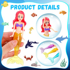 Civaner mermaid dive toy with cartoon faces that attract kids during bath time