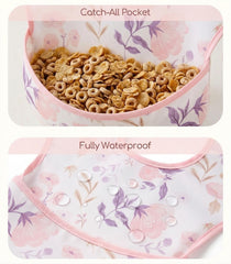 Civarua Kids waterproof bibs are soft polyester, more comfortable than silicone for daily use.