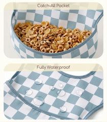 Civarua Kids Cherkerd bib folded for travel and packing