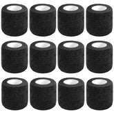 CIYAGPOOU self-adhesive bandage wrap 2in by 5yd black roll for secure coverage