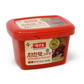 CJ Haechandle gochujang bottle 500g for authentic Korean cooking.