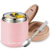 CJACJA insulated food jar front pink 15.2oz for kid meals