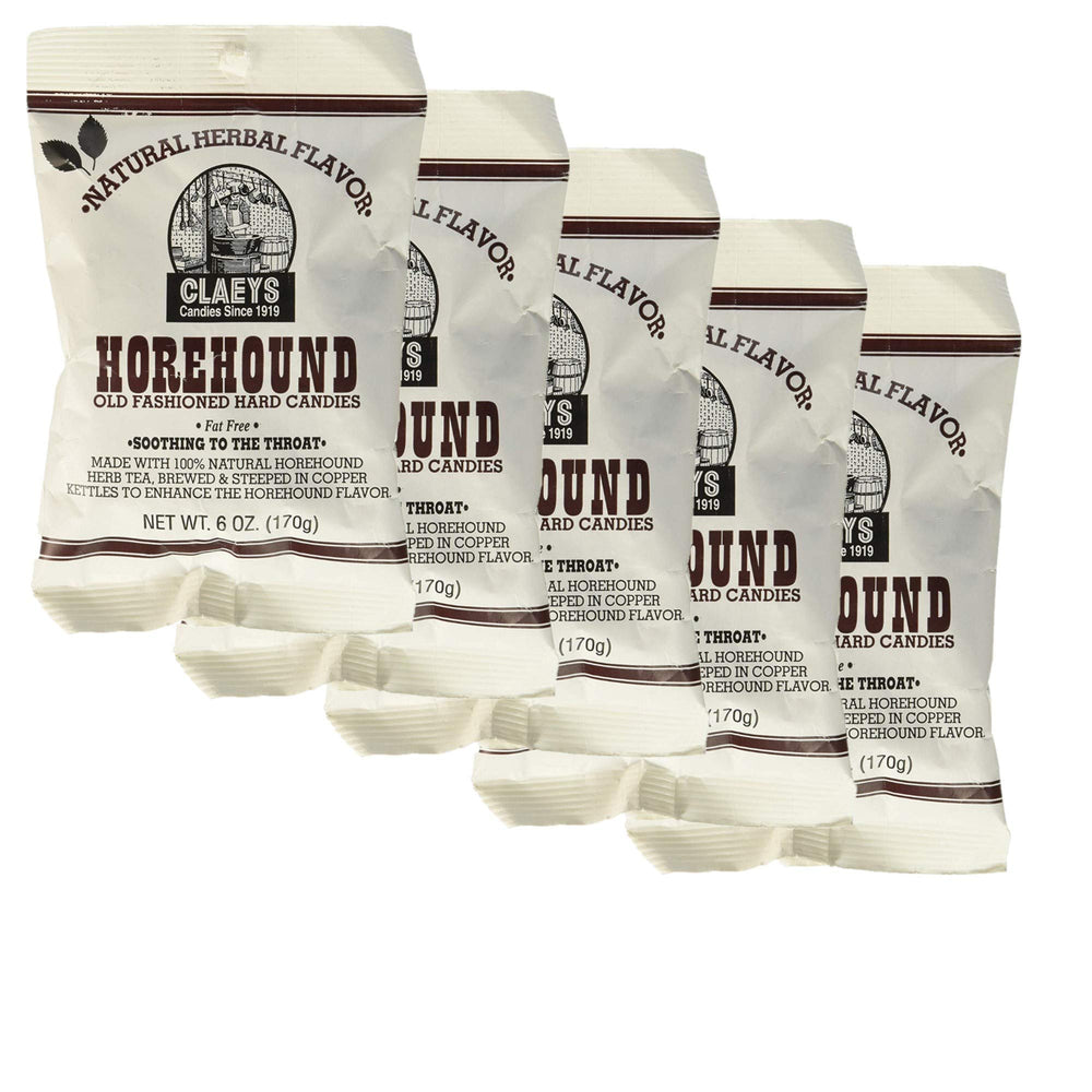 Claeys Horehound hard candy 6oz front view with timeless flavor and smooth texture
