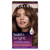 Clairol Bold & Bright Chocolate color cream bottle showing rich, even coverage.