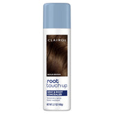 Clairol Root Touch-Up spray bottle in medium brown covers grays in seconds.