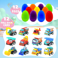 CLAPET dump truck inside Easter egg offers imaginative construction play.