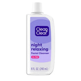 Clean & Clear Night Relaxing Deep Cleaning Face Wash bottle demonstrates deep cleansing.