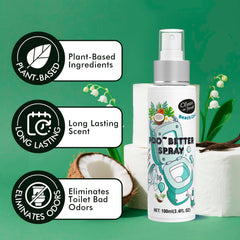 Close up of spray action on water surface for odor control by Clean-n-Fresh