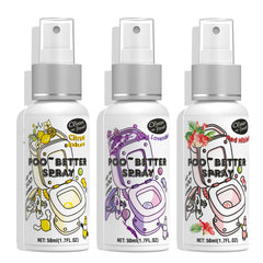 Clean-n-Fresh Variety Pack Toilet Sprays shows three scents for odor prevention in bathrooms