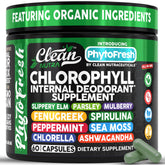 Clean Nutra Chlorophyll bottle with capsules for daily detox and fresh energy